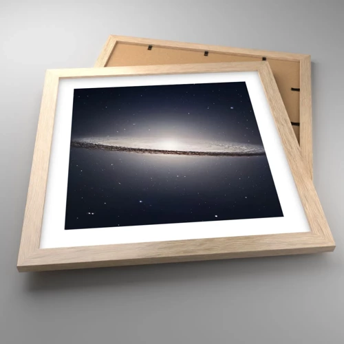 Plagát v ráme zo svetlého duba - Kedysi dávno v jednej preďalekej galaxii… - 30x30 cm