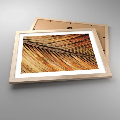 Plagát v ráme zo svetlého duba - Kokosové zlato - 40x30 cm