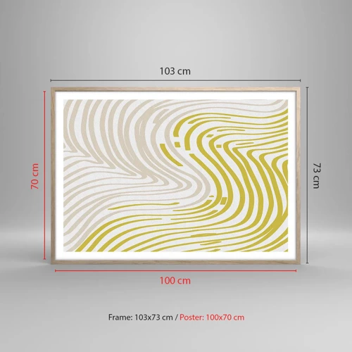 Plagát v ráme zo svetlého duba - Kompozícia s miernym ohybom - 100x70 cm