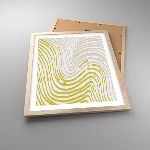 Plagát v ráme zo svetlého duba - Kompozícia s miernym ohybom - 40x50 cm