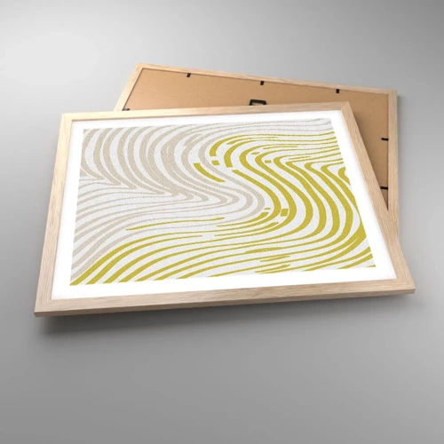 Plagát v ráme zo svetlého duba - Kompozícia s miernym ohybom - 50x40 cm