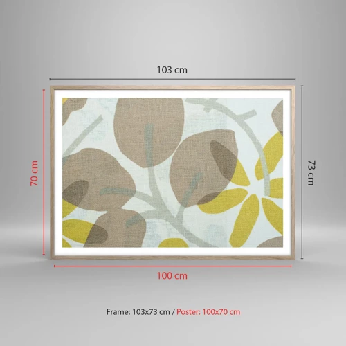 Plagát v ráme zo svetlého duba - Kompozícia v plnom slnku - 100x70 cm