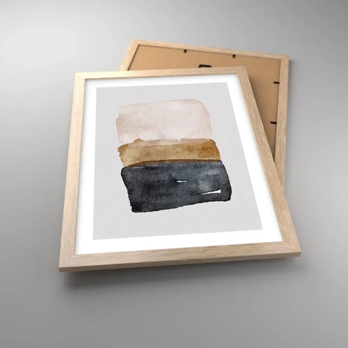 Plagát v ráme zo svetlého duba - Kompozícia zemitých farieb - 30x40 cm