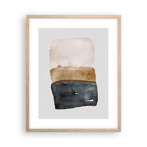 Plagát v ráme zo svetlého duba - Kompozícia zemitých farieb - 40x50 cm