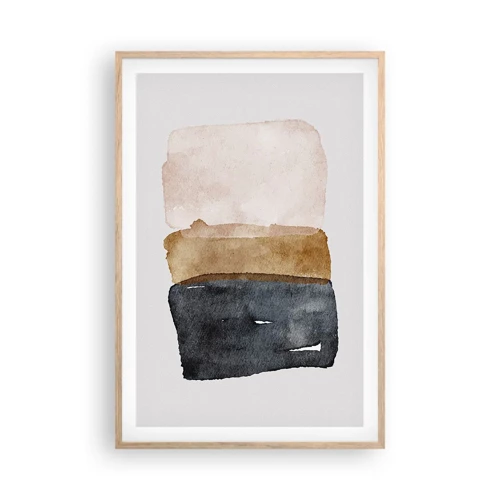 Plagát v ráme zo svetlého duba - Kompozícia zemitých farieb - 61x91 cm