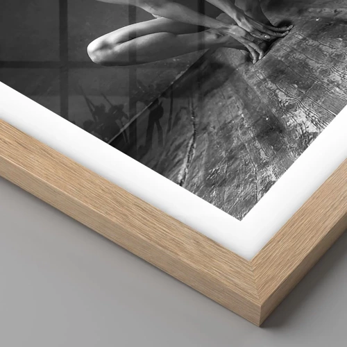 Plagát v ráme zo svetlého duba - Koncentrácia tanečnej energie - 50x40 cm