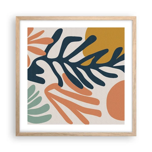 Plagát v ráme zo svetlého duba - Koralové more - 50x50 cm