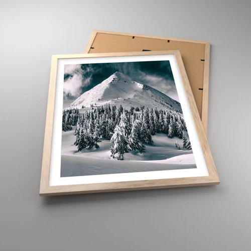 Plagát v ráme zo svetlého duba - Krajina snehu a ľadu - 40x50 cm