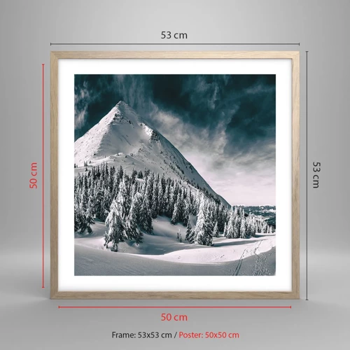 Plagát v ráme zo svetlého duba - Krajina snehu a ľadu - 50x50 cm