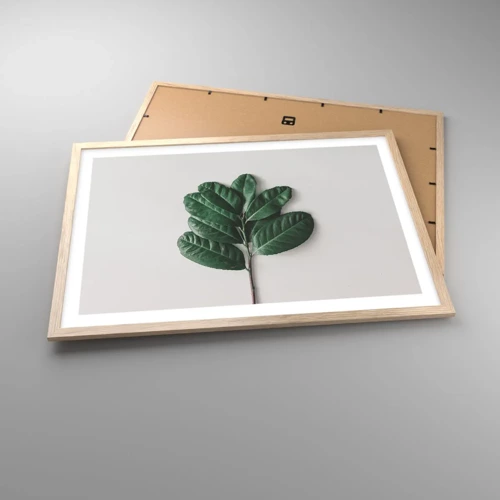 Plagát v ráme zo svetlého duba - Kresba samotnej prírody - 70x50 cm