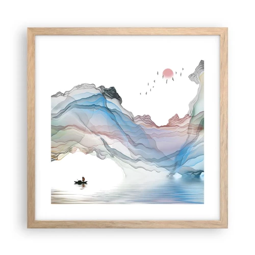 Plagát v ráme zo svetlého duba - Ku krištáľovým horám - 40x40 cm