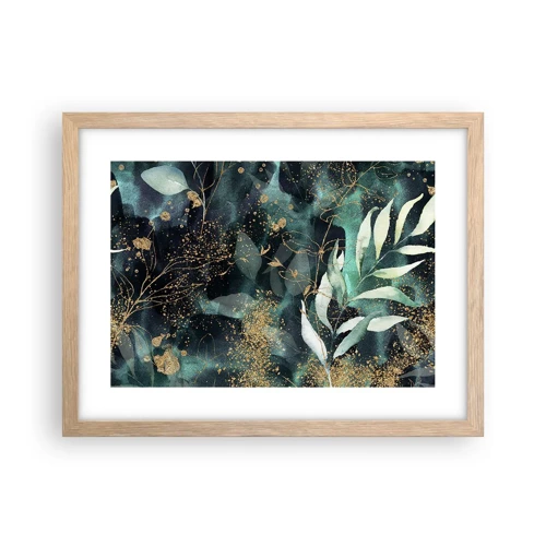 Plagát v ráme zo svetlého duba - Kúzelná záhrada - 40x30 cm