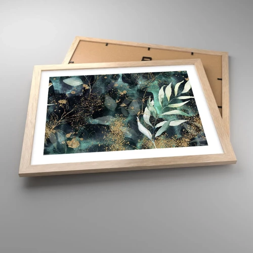 Plagát v ráme zo svetlého duba - Kúzelná záhrada - 40x30 cm