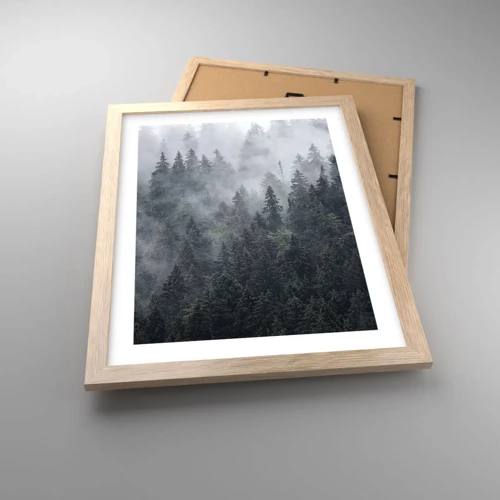 Plagát v ráme zo svetlého duba - Lesné svitania - 30x40 cm