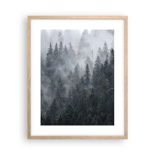 Plagát v ráme zo svetlého duba - Lesné svitania - 40x50 cm