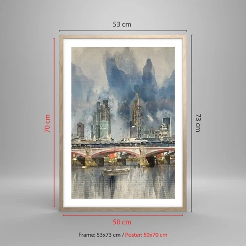 Plagát v ráme zo svetlého duba - Londýn v celej svojej kráse - 50x70 cm