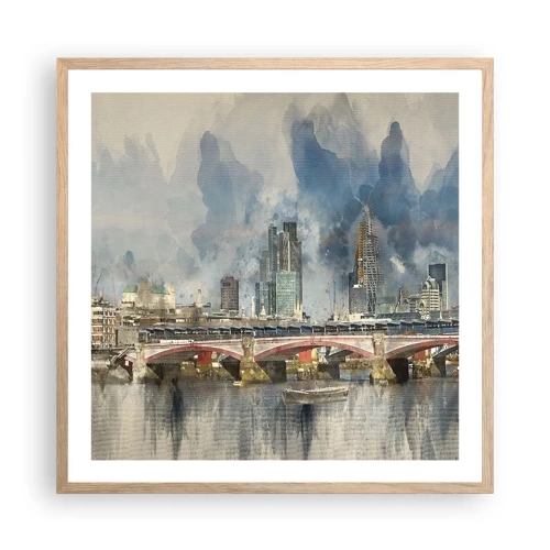 Plagát v ráme zo svetlého duba - Londýn v celej svojej kráse - 60x60 cm