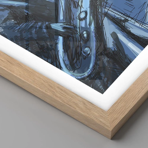 Plagát v ráme zo svetlého duba - Mestská rapsódia - 60x60 cm