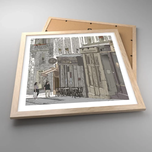 Plagát v ráme zo svetlého duba - Mestské radosti - 40x40 cm