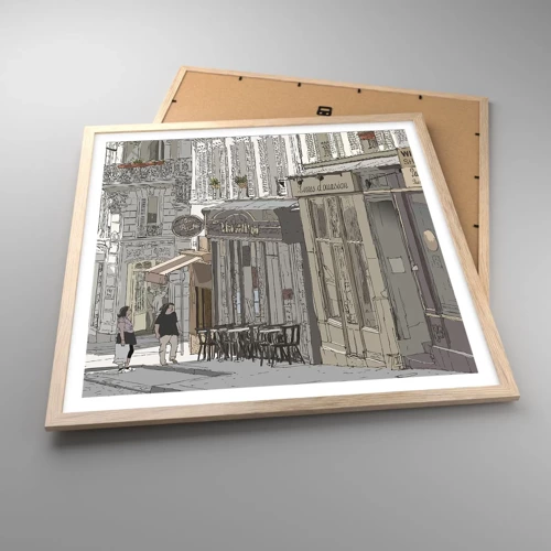 Plagát v ráme zo svetlého duba - Mestské radosti - 60x60 cm
