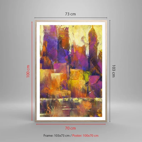 Plagát v ráme zo svetlého duba - Metropolitná kompozícia - 70x100 cm