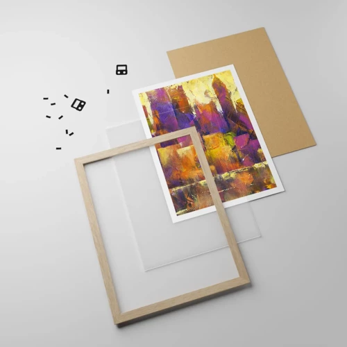Plagát v ráme zo svetlého duba - Metropolitná kompozícia - 70x100 cm