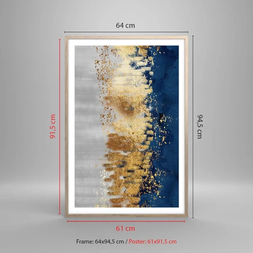 Plagát v ráme zo svetlého duba - Moderná kompozícia s iskrou - 61x91 cm