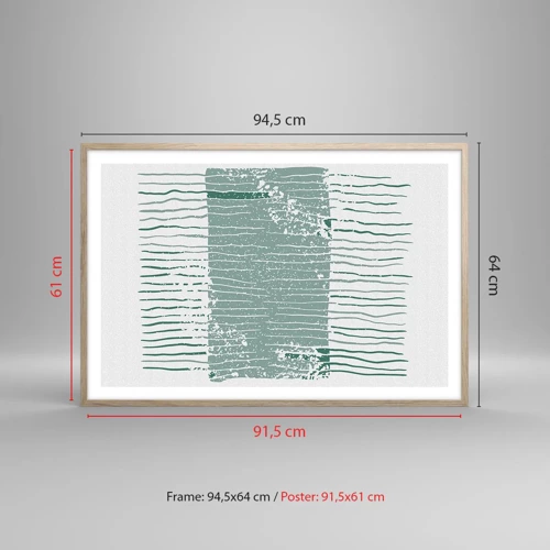 Plagát v ráme zo svetlého duba - Morská abstrakcia - 91x61 cm