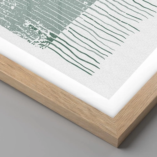 Plagát v ráme zo svetlého duba - Morská abstrakcia - 91x61 cm
