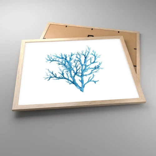 Plagát v ráme zo svetlého duba - Morský filigrán - 50x40 cm