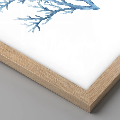 Plagát v ráme zo svetlého duba - Morský filigrán - 70x100 cm
