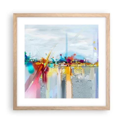 Plagát v ráme zo svetlého duba - Most radosti nad riekou života - 40x40 cm