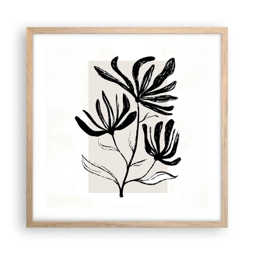 Plagát v ráme zo svetlého duba - Náčrtok pre herbár - 50x50 cm