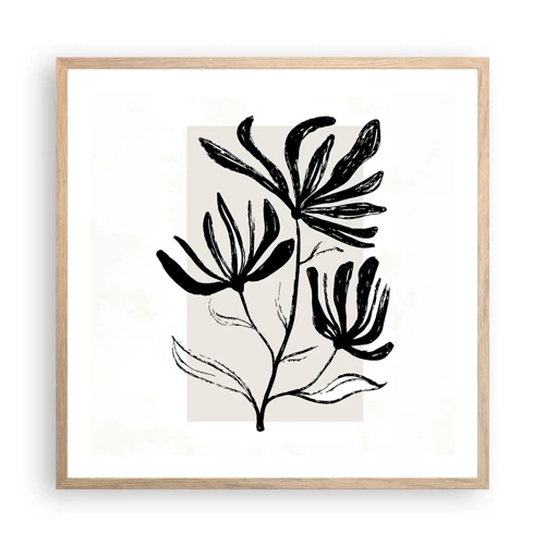 Plagát v ráme zo svetlého duba - Náčrtok pre herbár - 60x60 cm