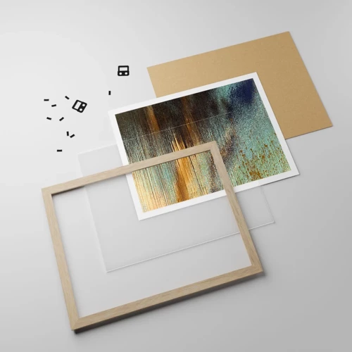 Plagát v ráme zo svetlého duba - Nenáhodná farebná kompozícia - 40x30 cm