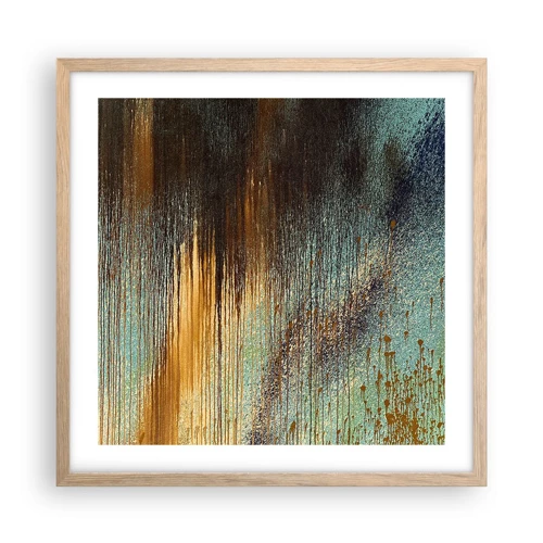 Plagát v ráme zo svetlého duba - Nenáhodná farebná kompozícia - 50x50 cm