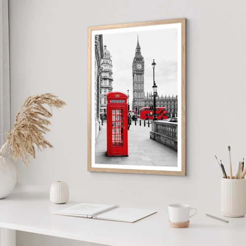 Plagát v ráme zo svetlého duba - Nepochybne Londýn - 30x40 cm