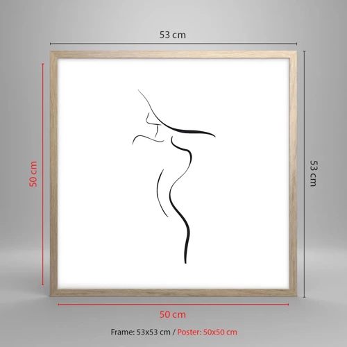 Plagát v ráme zo svetlého duba - Nepolapiteľná ako vlna - 50x50 cm