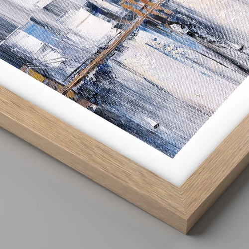 Plagát v ráme zo svetlého duba - Newyorská impresia - 30x40 cm