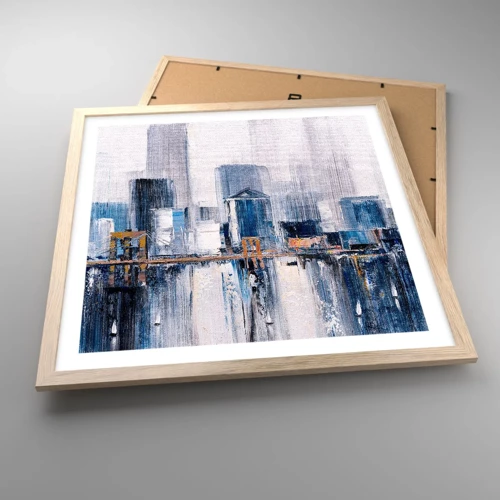 Plagát v ráme zo svetlého duba - Newyorská impresia - 50x50 cm
