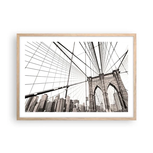 Plagát v ráme zo svetlého duba - Newyorská katedrála - 70x50 cm