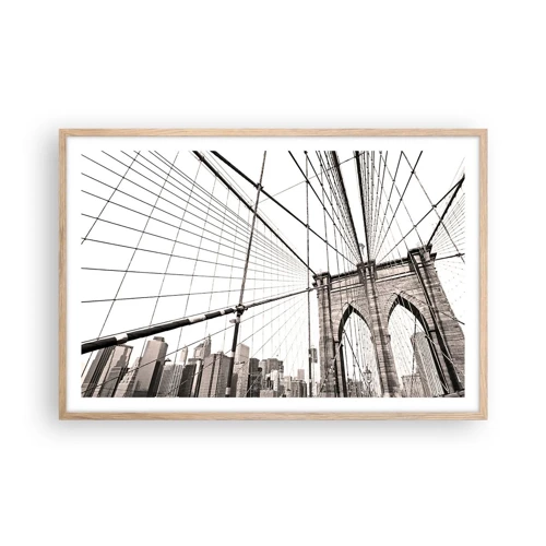 Plagát v ráme zo svetlého duba - Newyorská katedrála - 91x61 cm