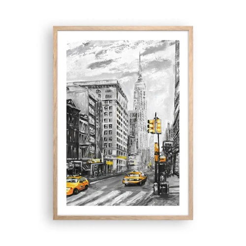 Plagát v ráme zo svetlého duba - Newyorský príbeh - 50x70 cm