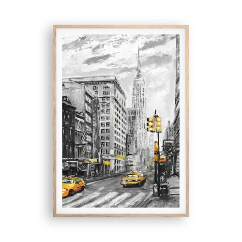 Plagát v ráme zo svetlého duba - Newyorský príbeh - 70x100 cm