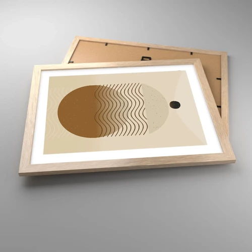 Plagát v ráme zo svetlého duba - O pôvode geometrických obrazcov - 40x30 cm