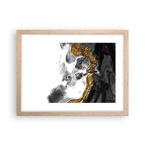Plagát v ráme zo svetlého duba - Organická kompozícia - 40x30 cm