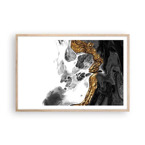 Plagát v ráme zo svetlého duba - Organická kompozícia - 91x61 cm