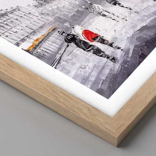 Plagát v ráme zo svetlého duba - Parížska prechádzka - 60x60 cm