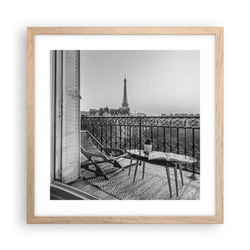 Plagát v ráme zo svetlého duba - Parížske popoludnie - 40x40 cm