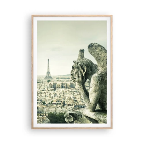 Plagát v ráme zo svetlého duba - Parížske rozprávanie - 70x100 cm